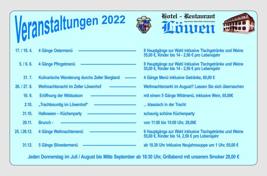 Veranstaltungskalender 2022